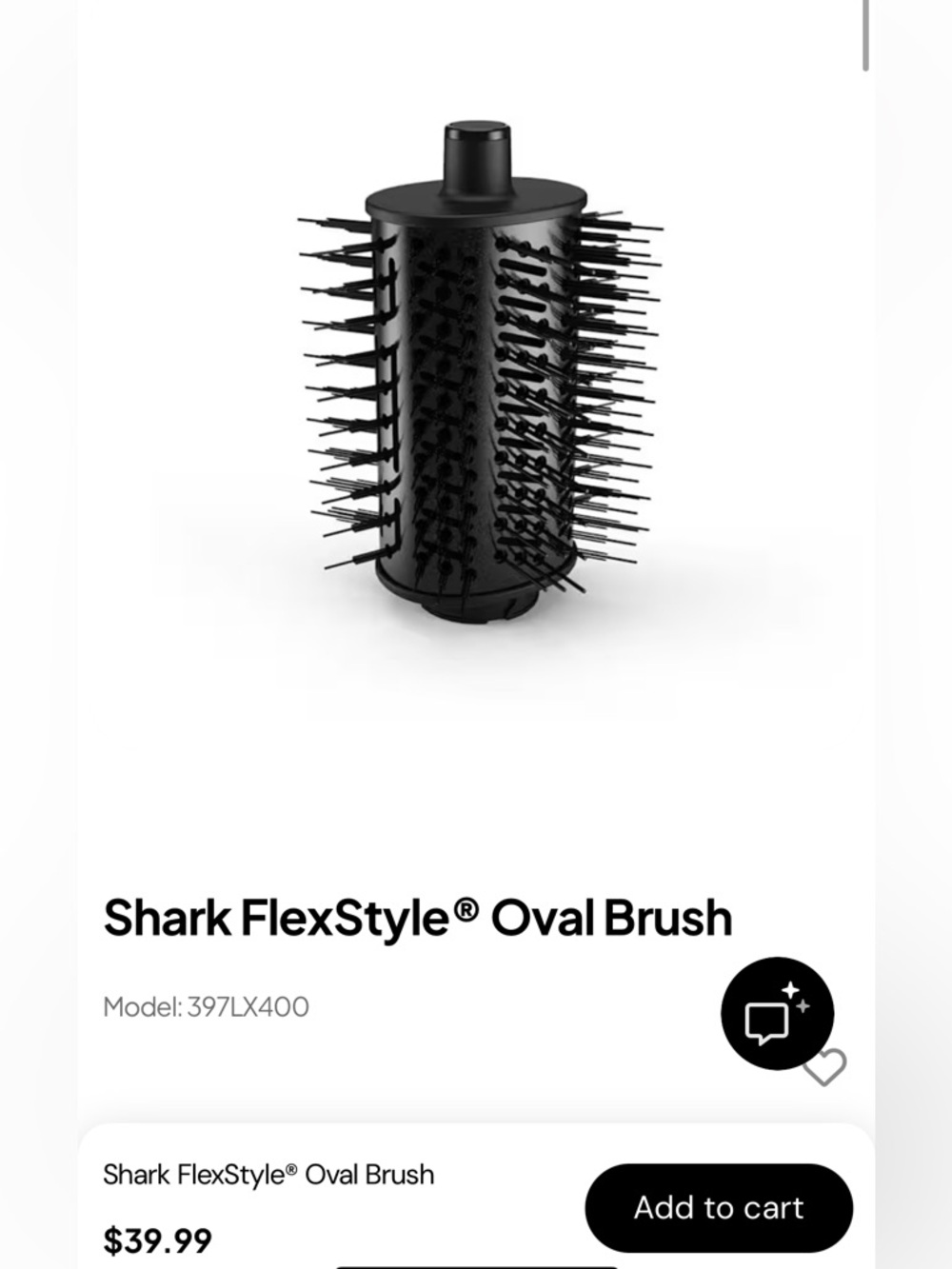 Shark FlexStyle Oval Brush - Black